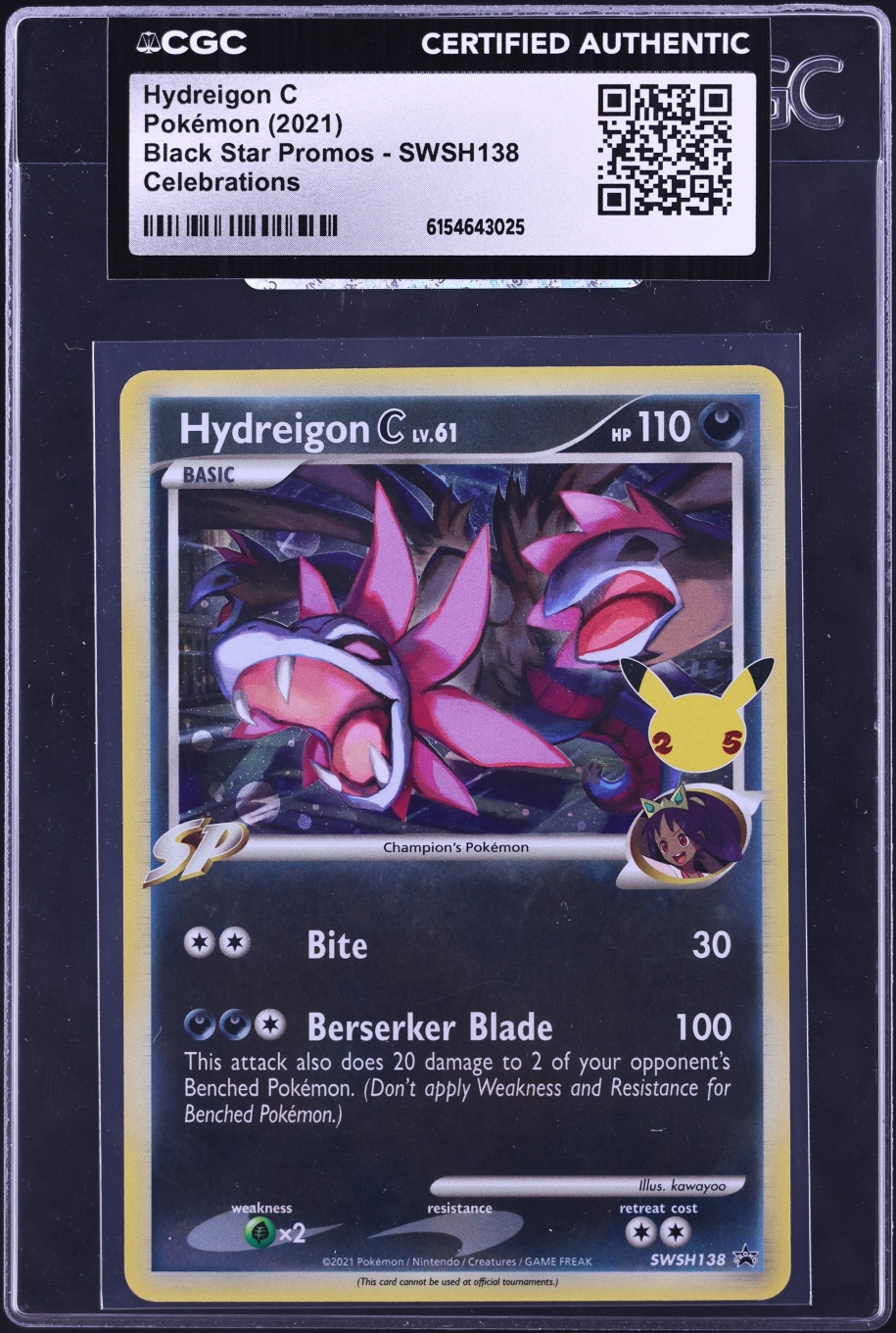 2021 Pokemon SWSH Promo Celebrations Classic Collection Hydreigon C #SWSH138 CGC AUTH