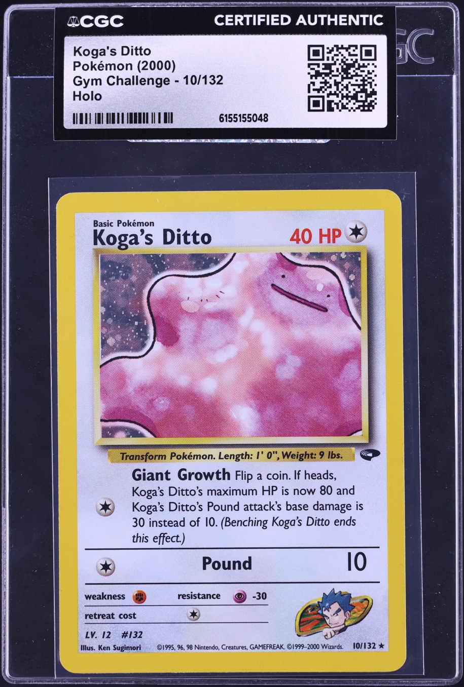 2000 Pokemon Gym Challenge Holo Koga's Ditto #10 CGC AUTH