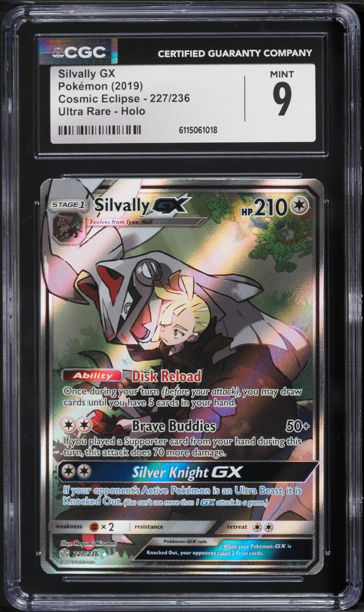 2019 Pokemon Sun & Moon Cosmic Eclipse Full Art Silvally GX #227 CGC 9 MINT
