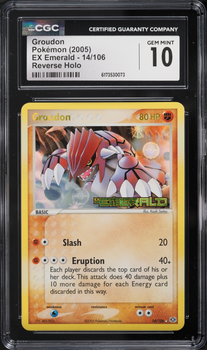 2005 Pokemon EX Emerald Reverse Holo Groudon #14 CGC 10 GEM MINT