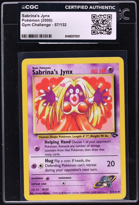 2000 Pokemon Gym Challenge Sabrina's Jynx #57 CGC AUTH