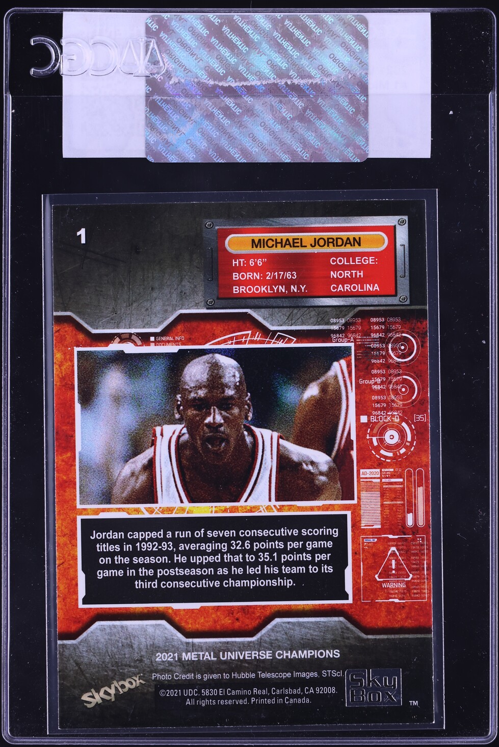 2021 Metal Universe Champions Michael Jordan #1 CGC AUTH