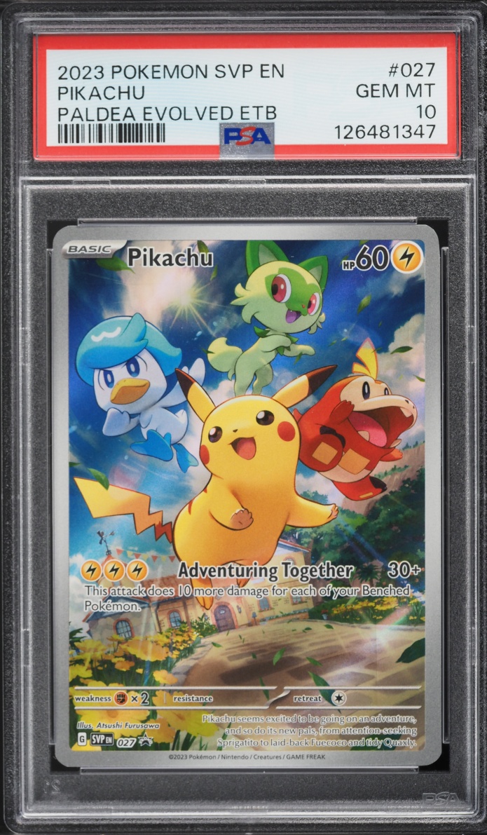 2023 Pokemon Scarlet & Violet Promo Paldea Evolved ETB Full Art Pikachu #27 PSA 10 GEM MINT