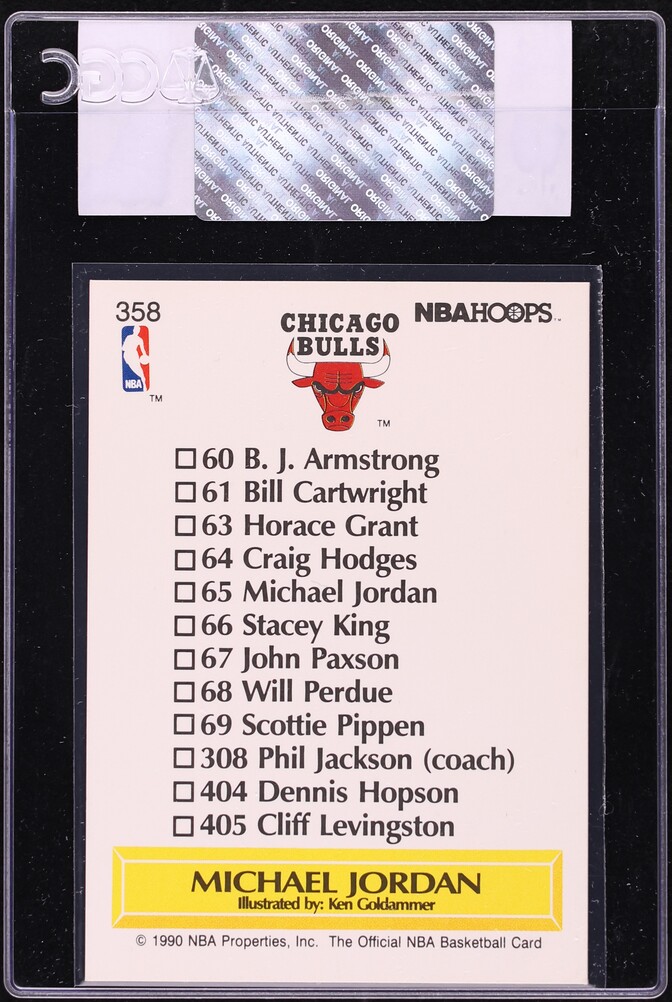 1990 Hoops Team Checklist Michael Jordan #358 CGC AUTH