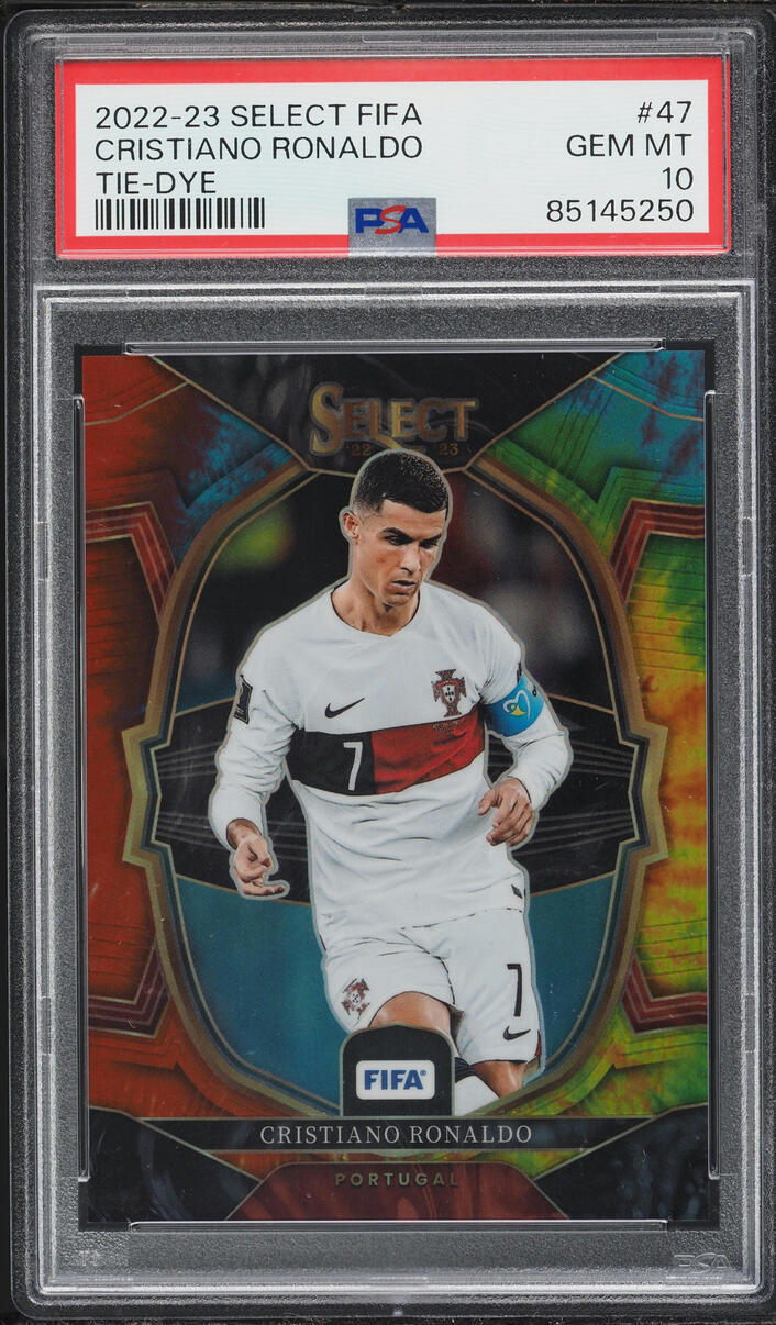 2022 Select FIFA Terrace Tie-Dye Cristiano Ronaldo /49 #47 PSA 10 GEM MINT