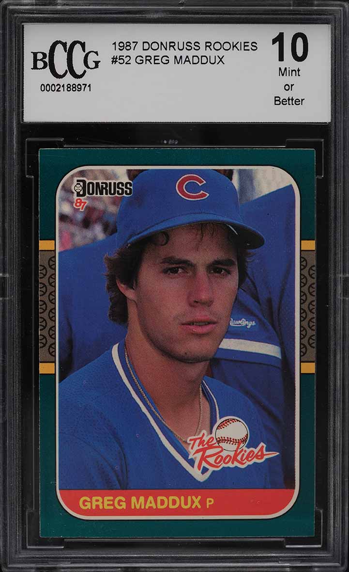 1987 Donruss The Rookies Greg Maddux ROOKIE #52 BCCG 10