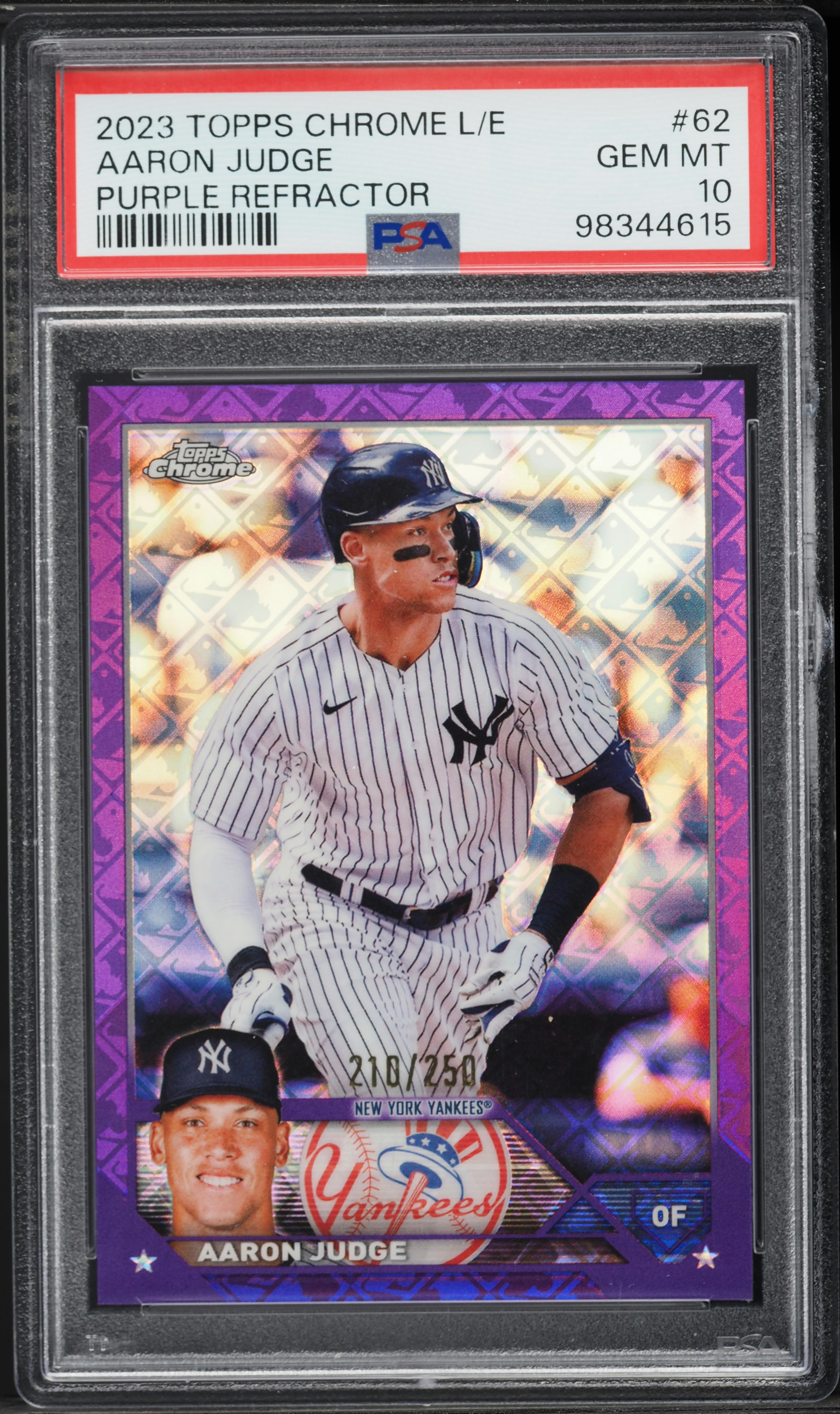 2023 Topps Chrome Logofractor Purple Refractor Aaron Judge /250