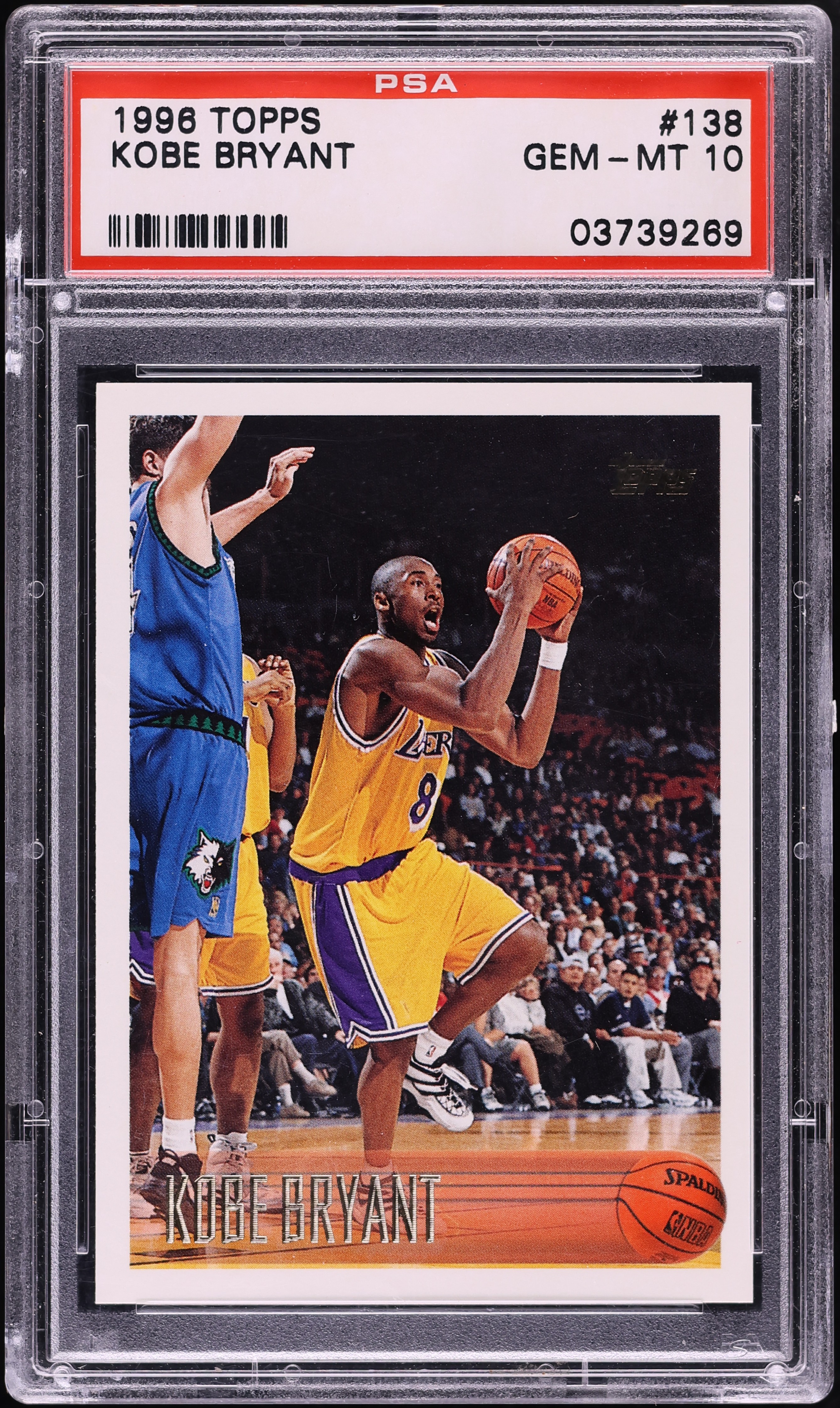 1996 Topps Basketball Kobe Bryant #138 PSA 10 GEM MINT on