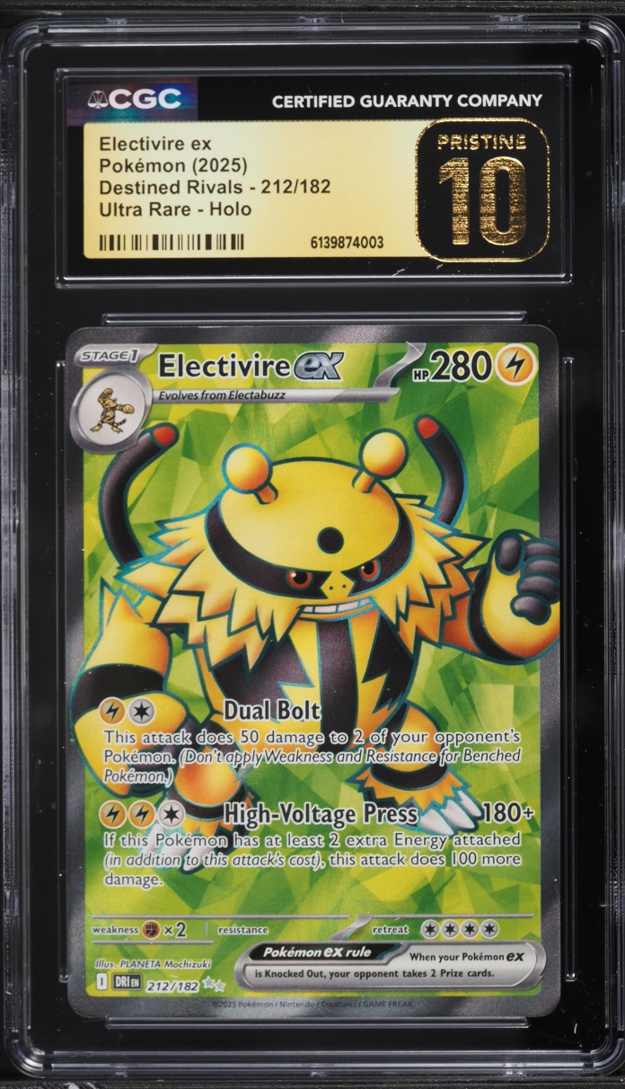 2025 Pokemon Scarlet & Violet Destined Rivals Full Art Electivire ex #212 CGC 10 PRISTINE