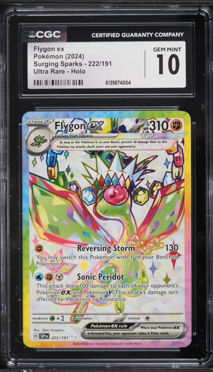 2024 Pokemon Scarlet & Violet Surging Sparks Full Art Flygon ex #222 CGC 10 GEM MINT