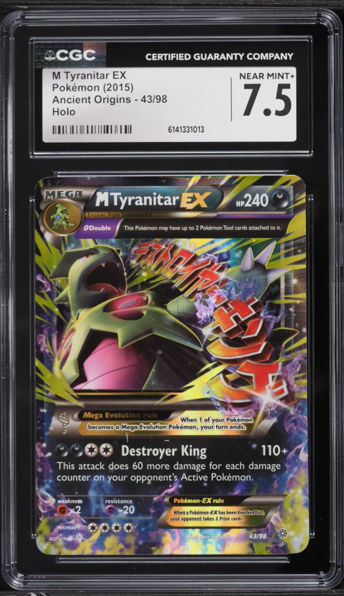 2015 Pokemon XY Ancient Origins Holo M Tyranitar EX #43 CGC 7.5 NRMT+