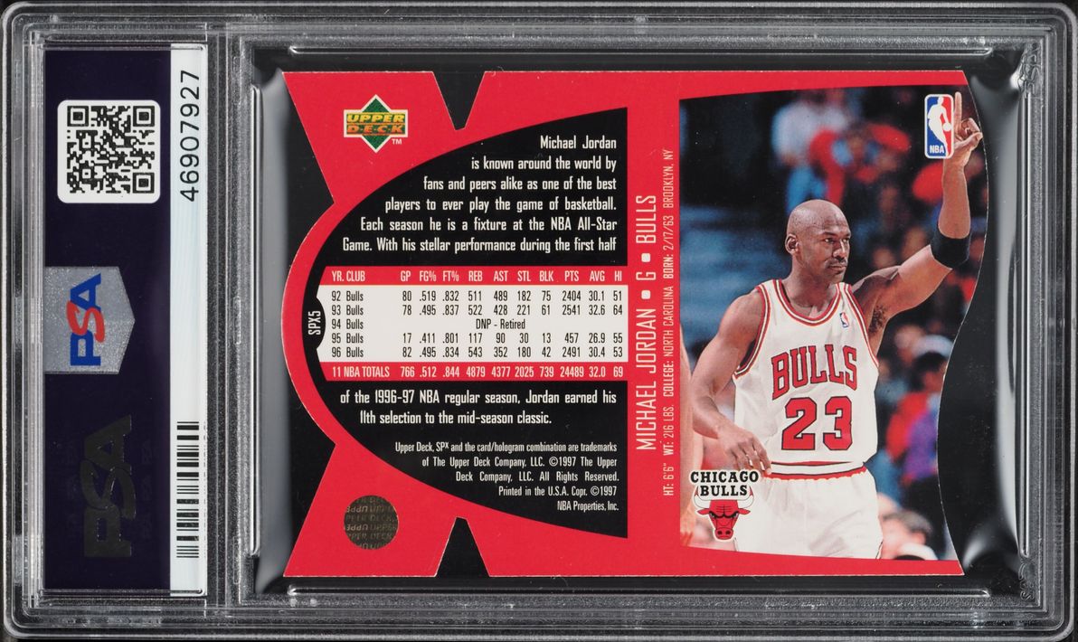 1997 SPx Die-Cut Michael Jordan #5 PSA 9 MINT