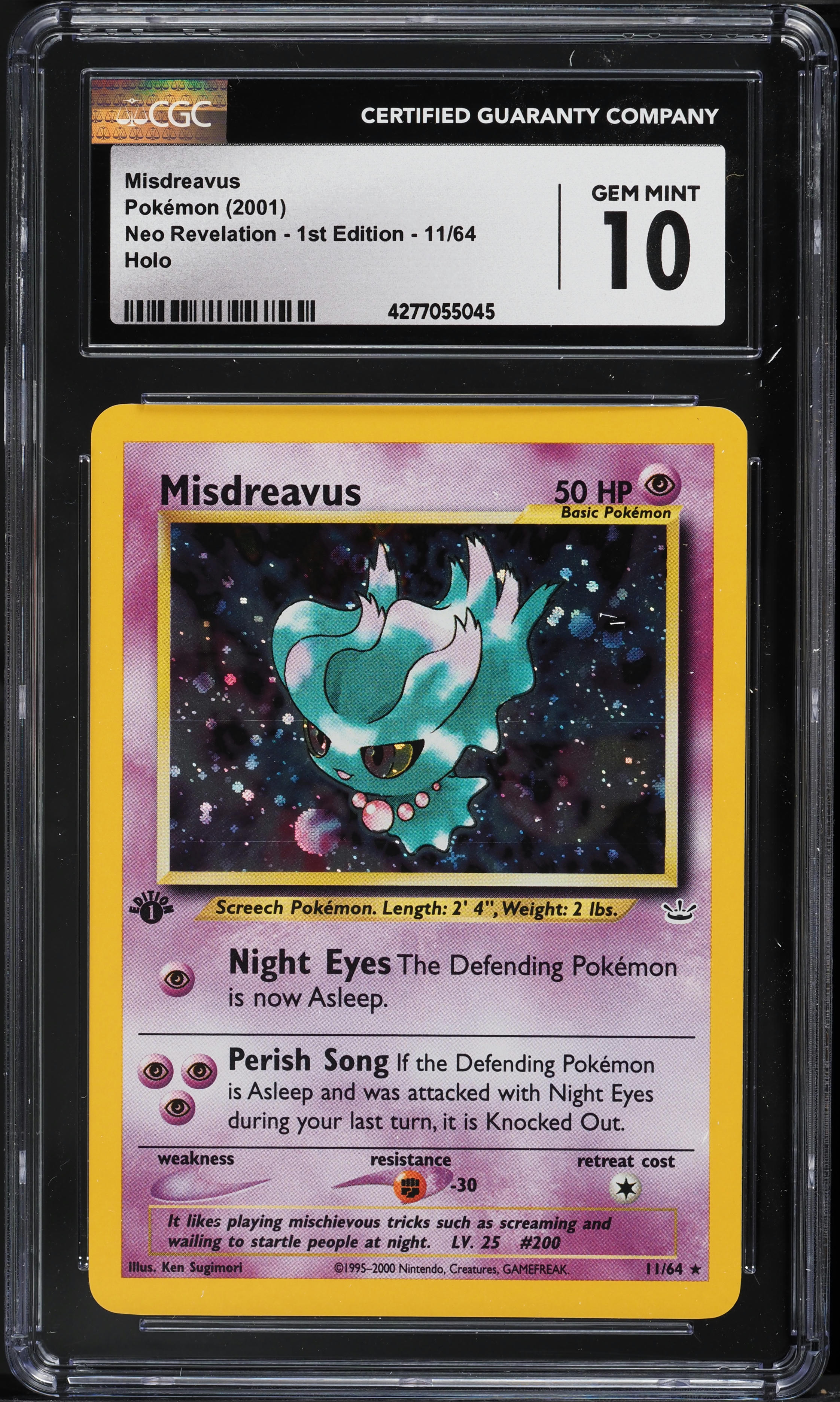 2001 Pokemon Neo Revelation 1st Edition Holo Misdreavus #11 CGC 10 GEM MINT