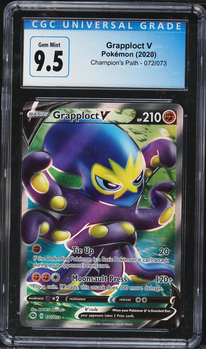 2020 Pokemon Sword & Shield Champion's Path Full Art Grapploct V #072 CGC 9.5 GEM MINT