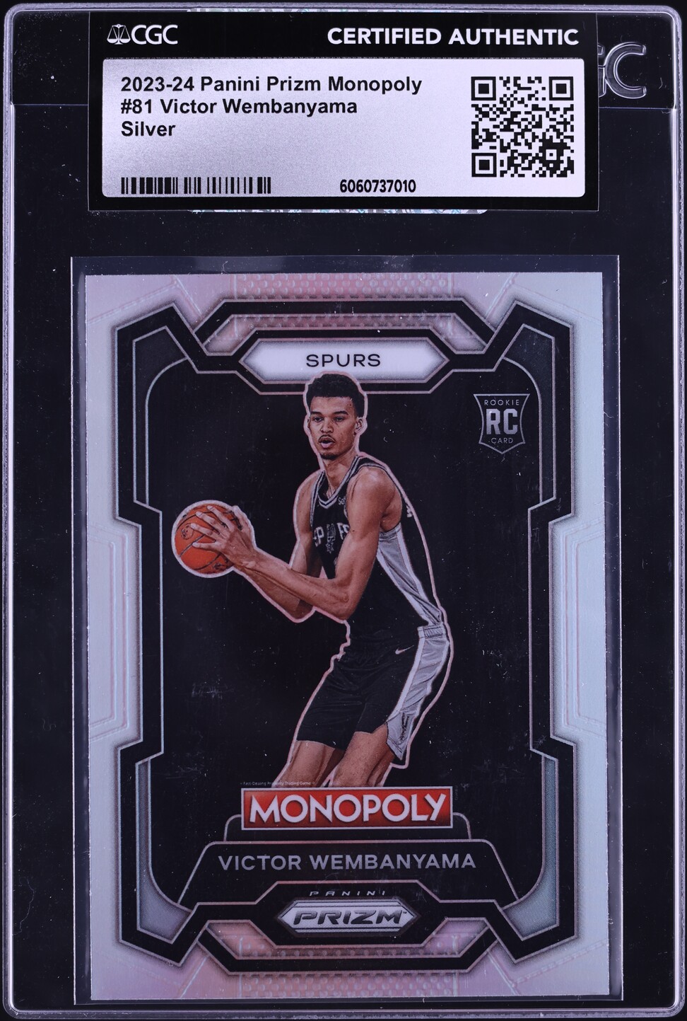 2023 Panini Prizm Monopoly Silver Victor Wembanyama ROOKIE #81 CGC AUTH