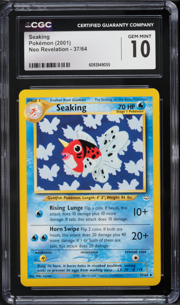 2001 Pokemon Neo Revelation Seaking #37 CGC 10 GEM MINT