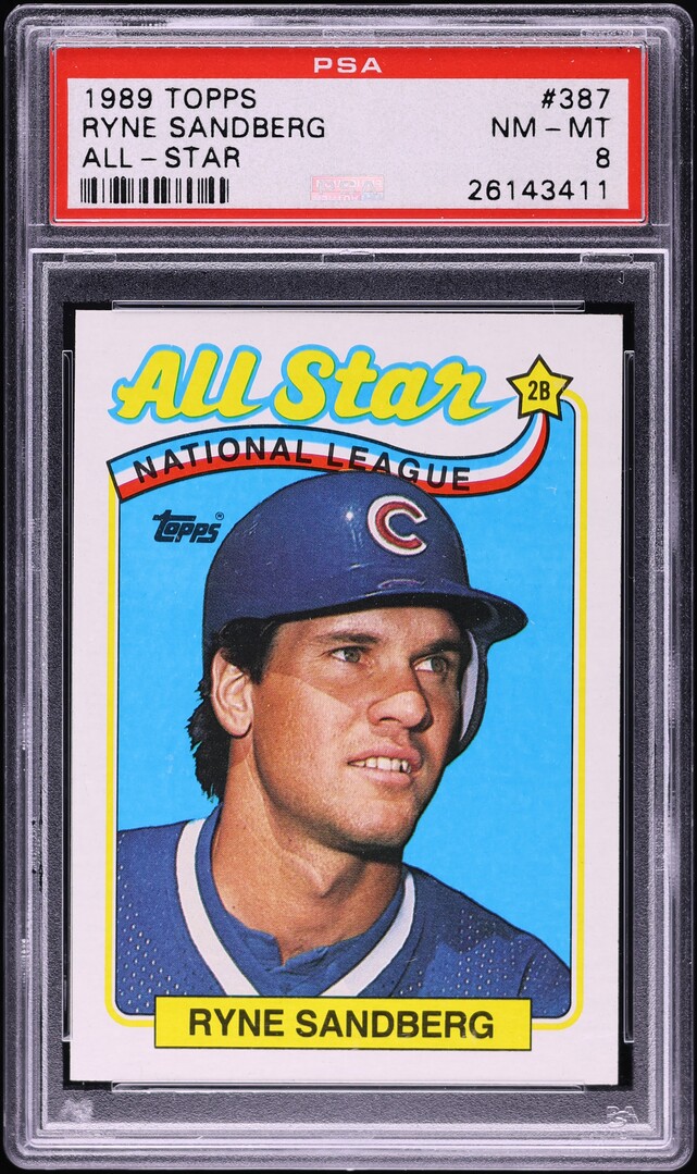 1989 Topps All-Star Ryne Sandberg #387 PSA 8 NM-MT