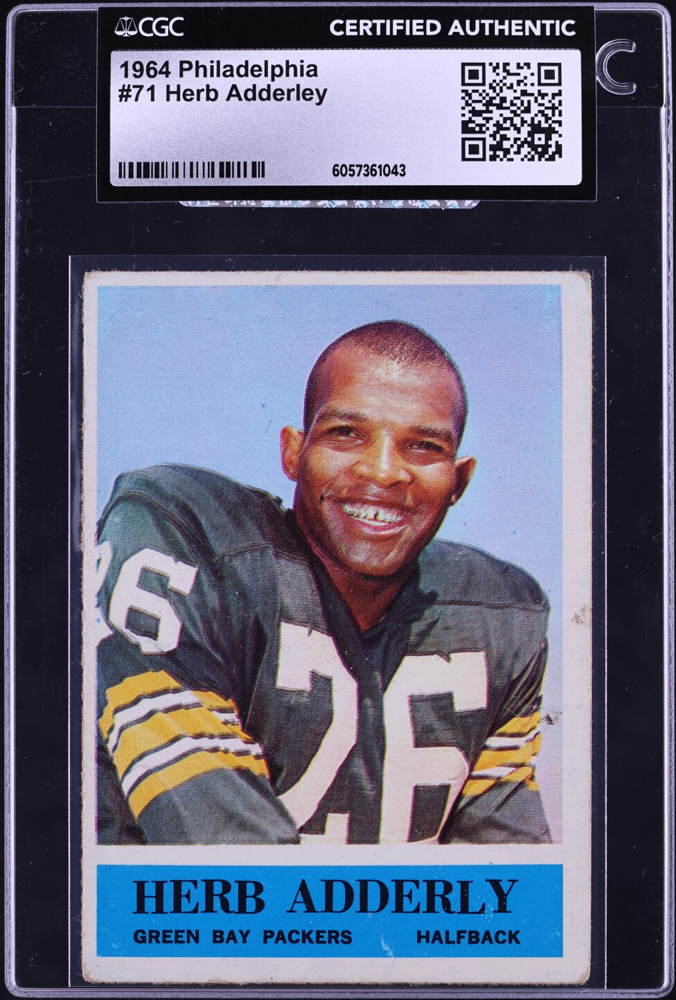 1964 Philadelphia Herb Adderley ROOKIE #71 CGC AUTH