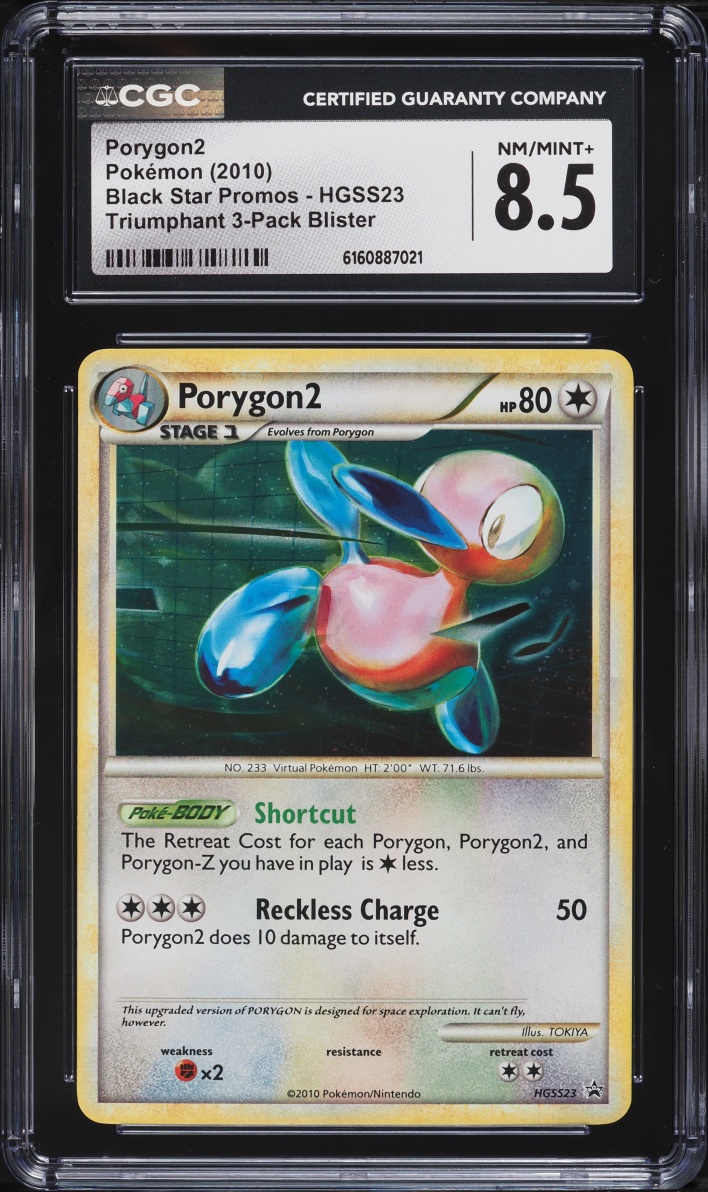 2010 Pokemon HeartGold & SoulSilver Promo Triumphant Porygon2 #HGSS23 CGC 8.5 NM-MT+