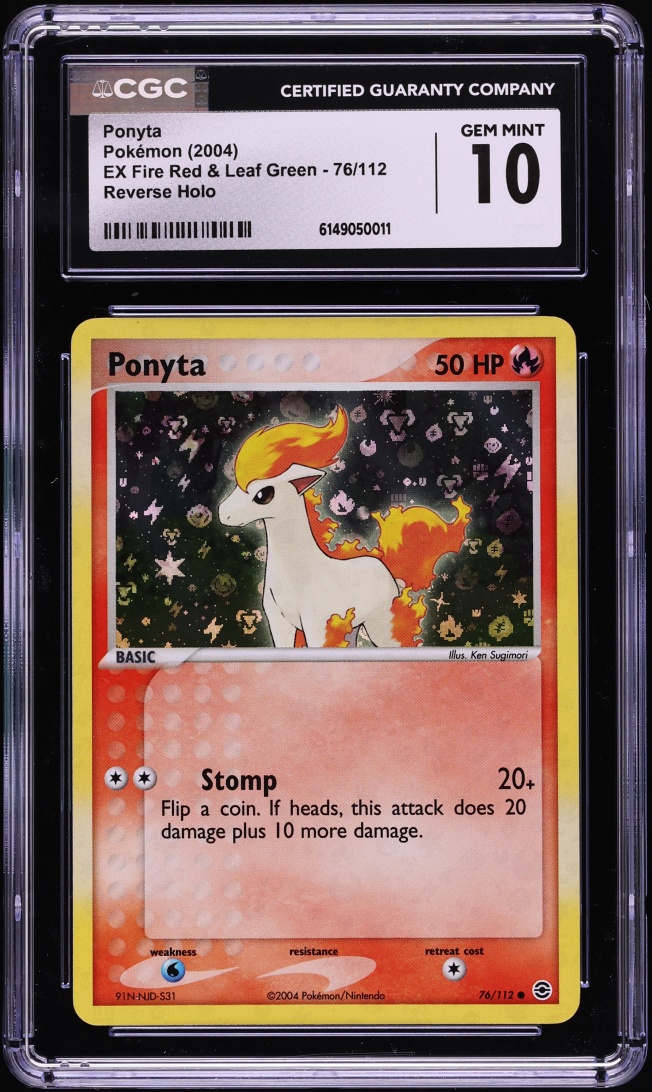 2004 Pokemon EX Fire Red & Leaf Green Reverse Holo Ponyta #76 CGC 10 GEM MINT