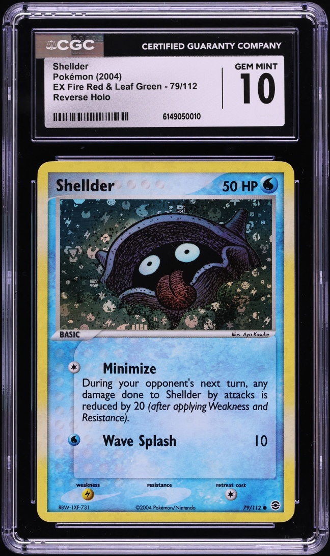 2004 Pokemon EX Fire Red & Leaf Green Reverse Holo Shellder #79 CGC 10 GEM MINT