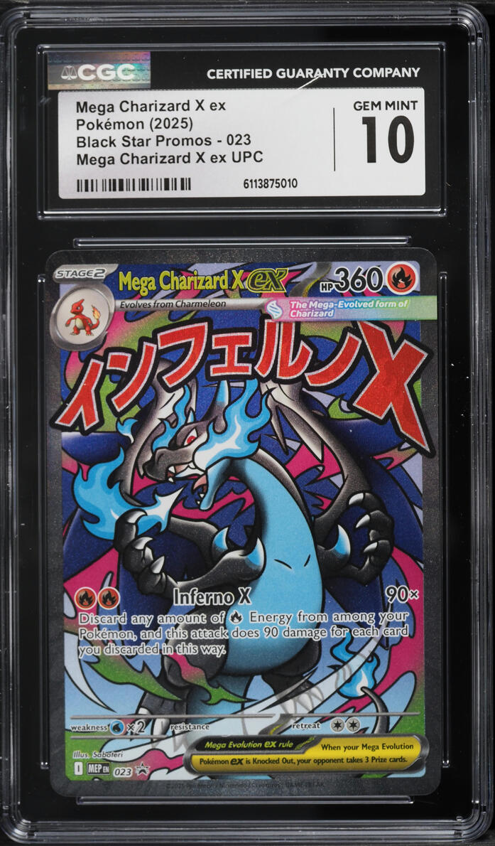 2025 Pokemon Mega Evolution Promo Ultra Premium Full Art Mega Charizard X ex #23 CGC 10 GEM