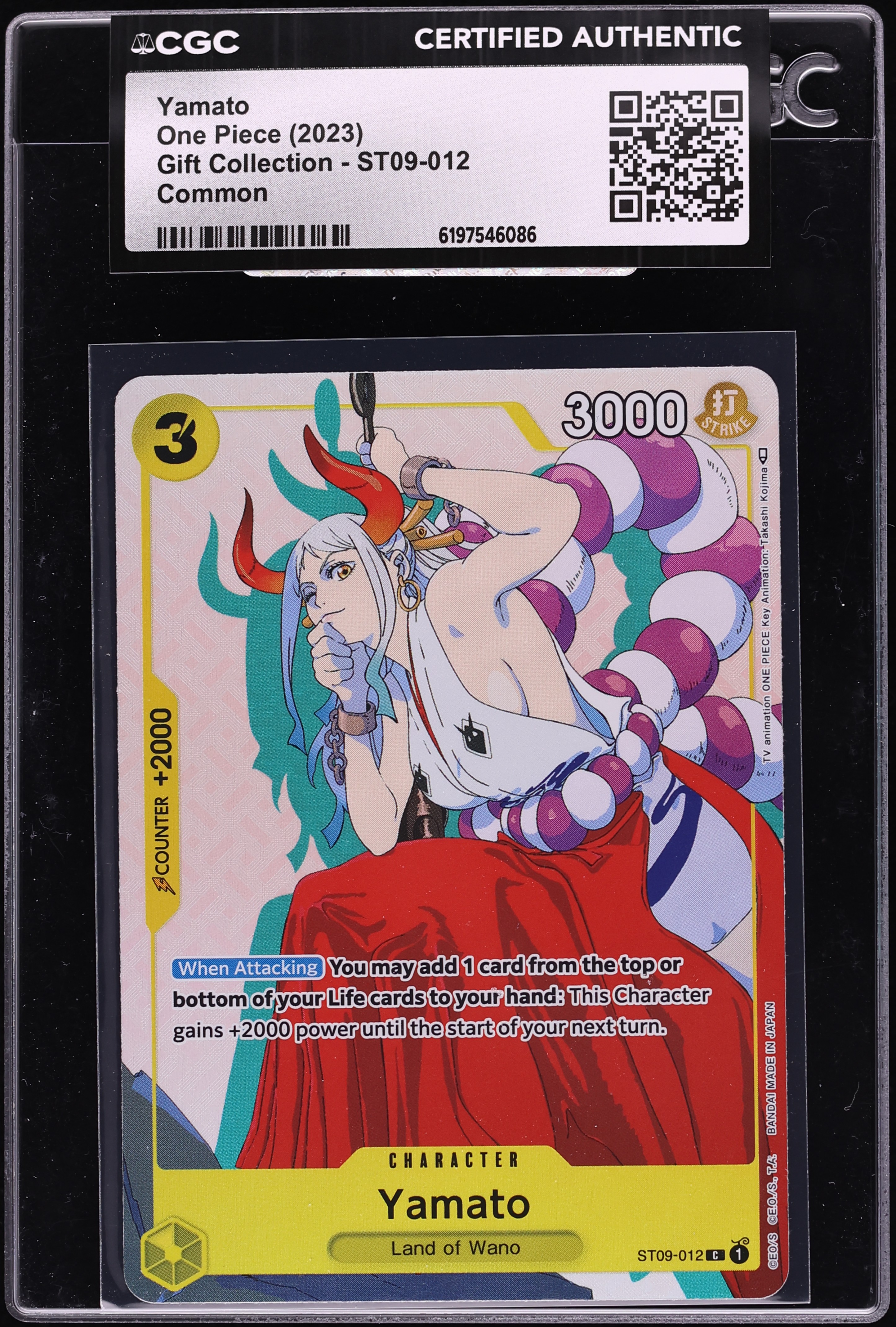 2023 One Piece Gift Collection Alt Art Yamato #ST09-012 CGC AUTH