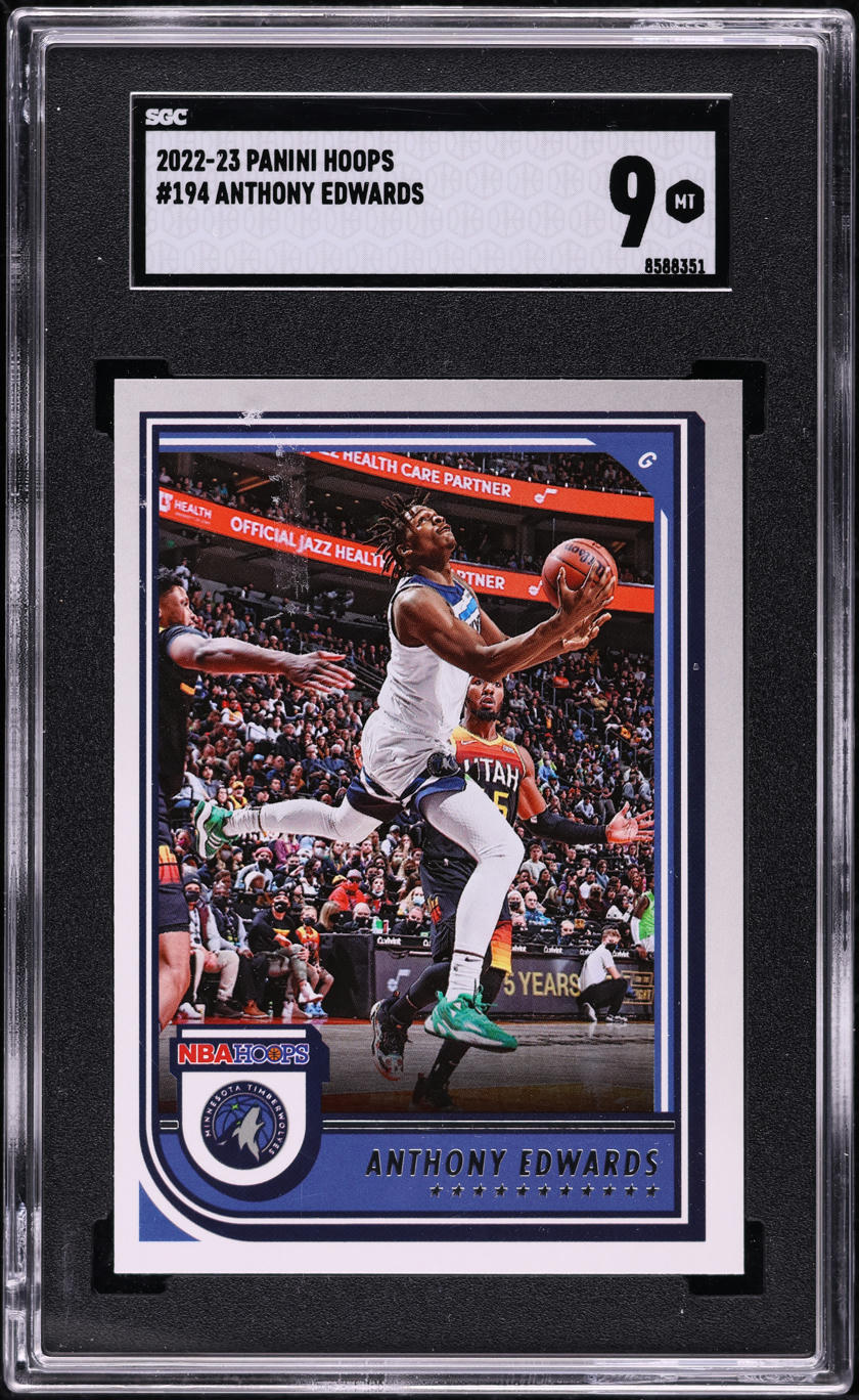 2022 Hoops Anthony Edwards #194 SGC 9 MINT