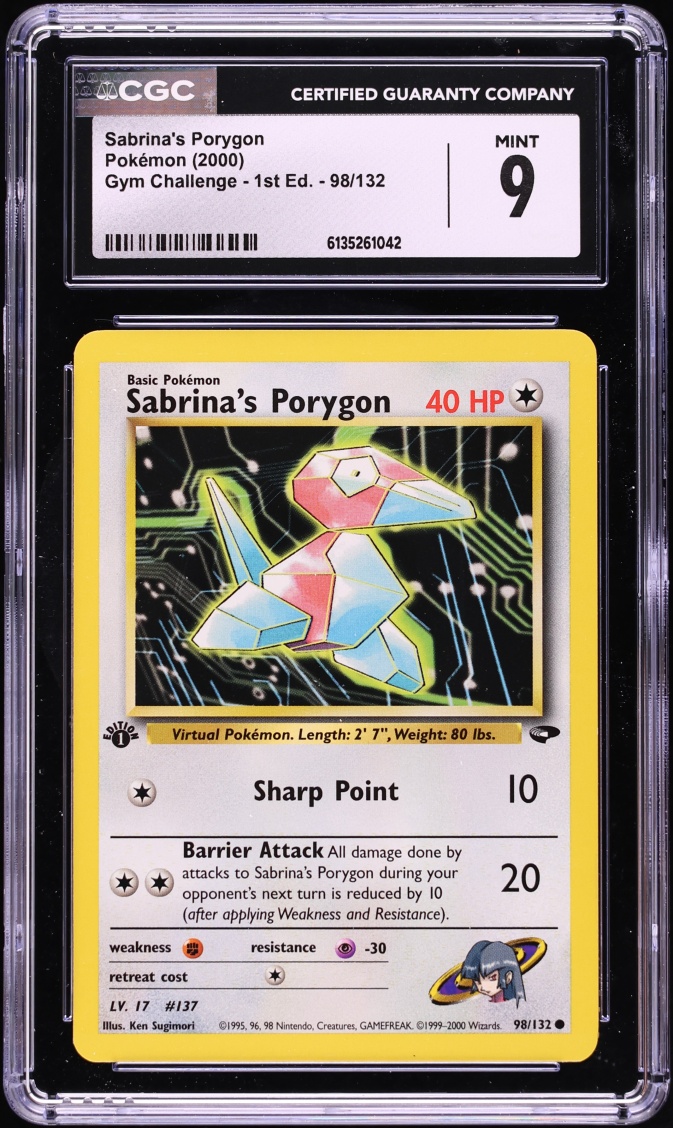 2000 Pokemon Gym Challenge 1st Edition Sabrina's Porygon #98 CGC 9 MINT