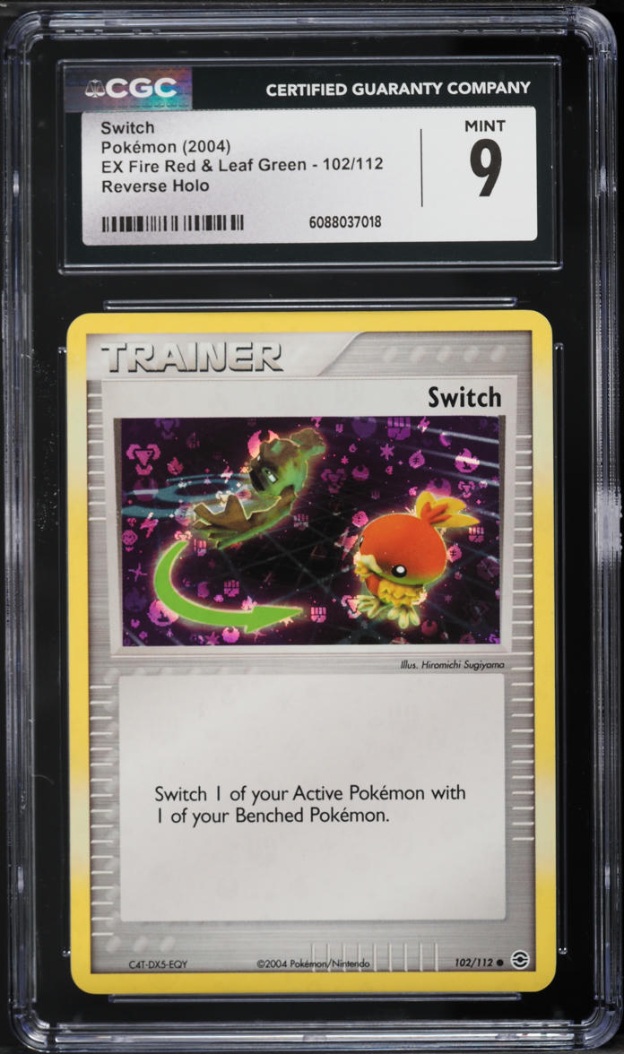 2004 Pokemon EX Fire Red & Leaf Green Reverse Holo Switch #102 CGC 9 MINT