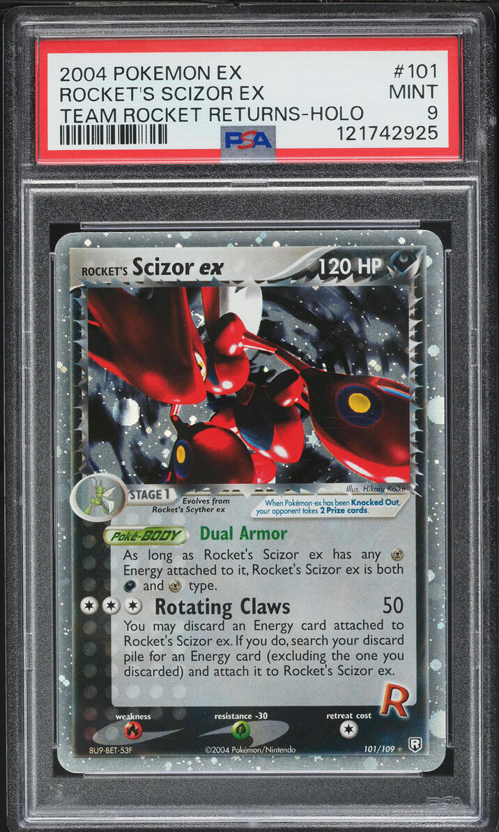 2004 Pokemon EX Team Rocket Returns Holo Rocket's Scizor ex #101 PSA 9 MINT