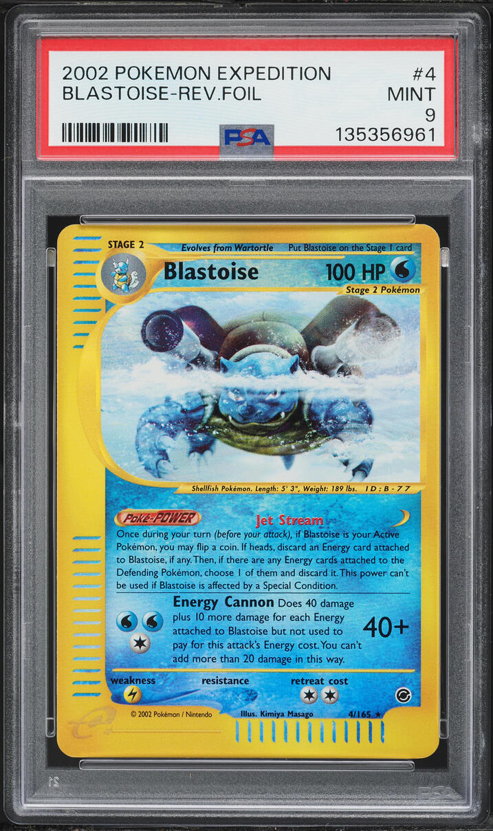 2002 Pokemon Expedition Reverse Holo Blastoise #4 PSA 9 MINT