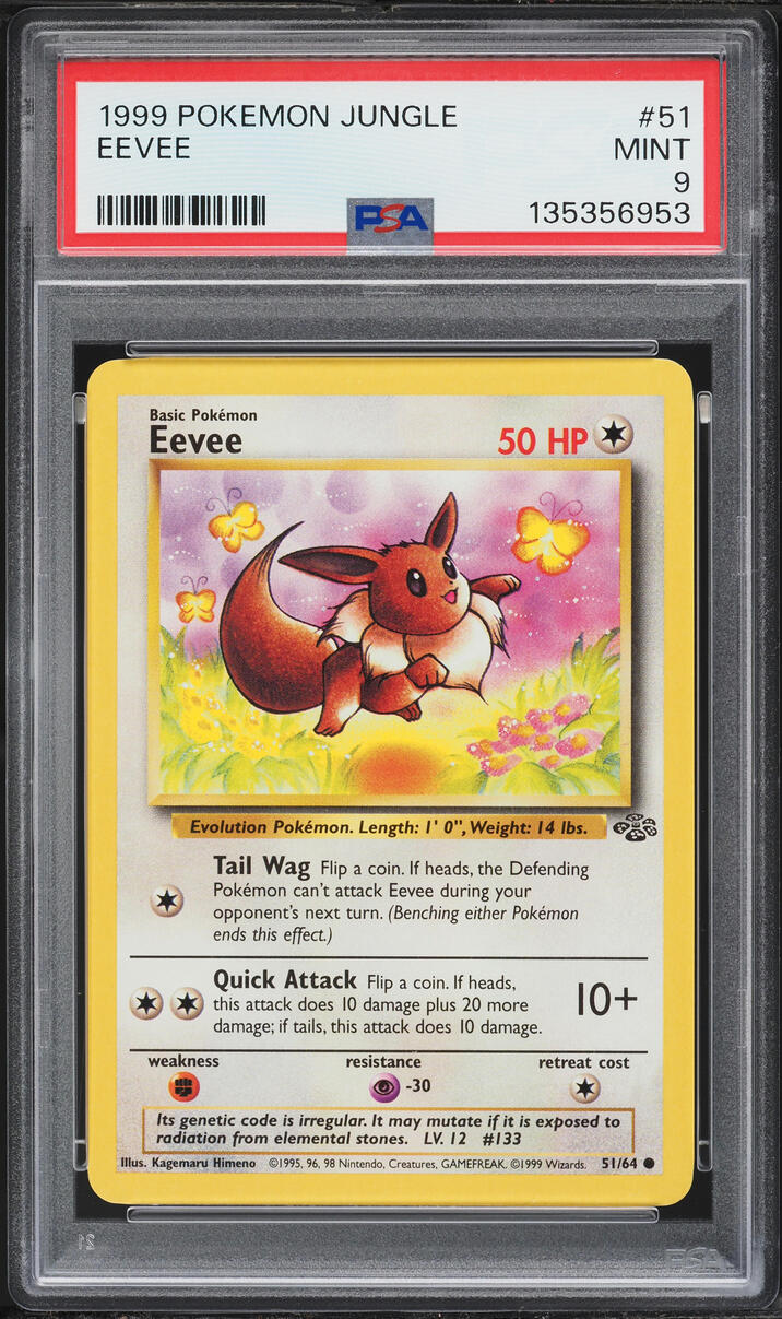 1999 Pokemon Jungle Eevee #51 PSA 9 MINT