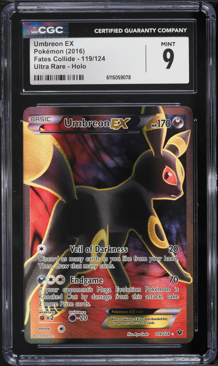 2016 Pokemon XY Fates Collide Full Art Umbreon EX #119 CGC 9 MINT