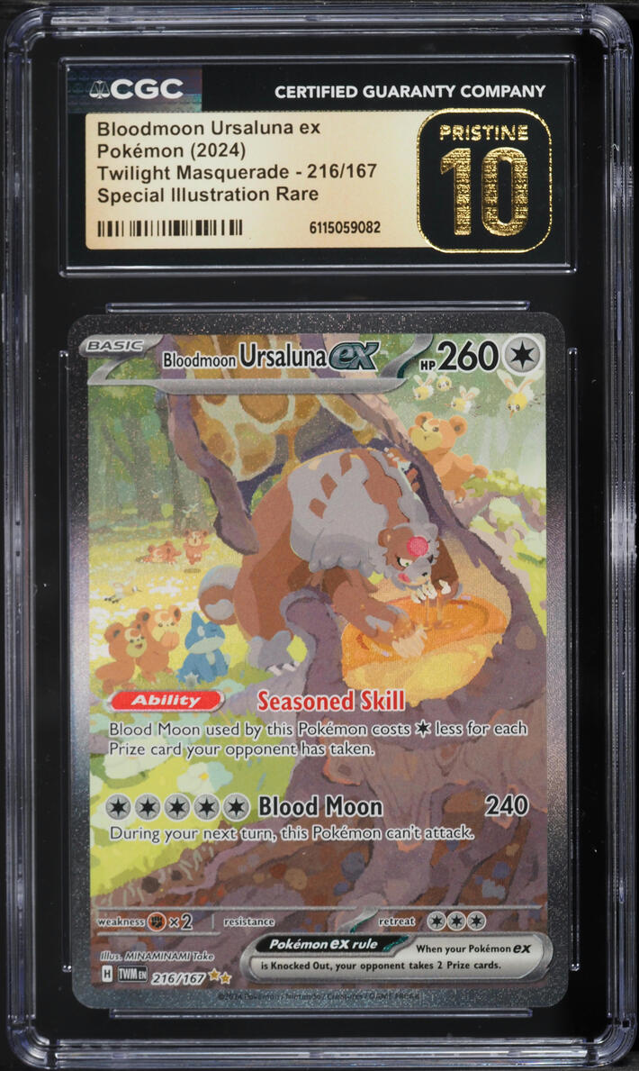 2024 Pokemon SV Twilight Masquerade SIR Bloodmoon Ursaluna ex #216 CGC 10 PRISTINE