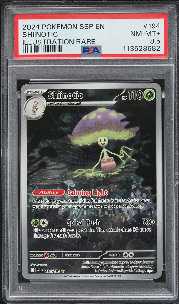 2024 Pokemon Scarlet & Violet Surging Sparks IR Shiinotic #194 PSA 8.5 NM-MT+