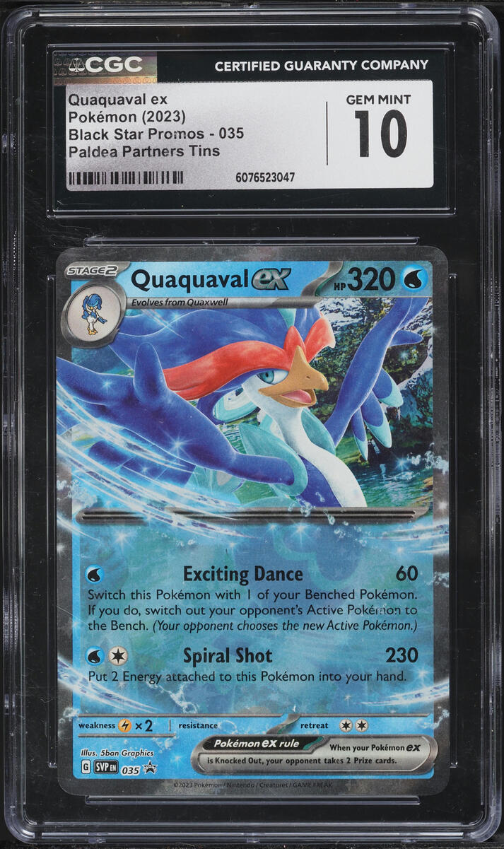 2023 Pokemon Scarlet & Violet Promo Paldea Partners Tins Quaquaval ex #035 CGC 10 GEM MINT