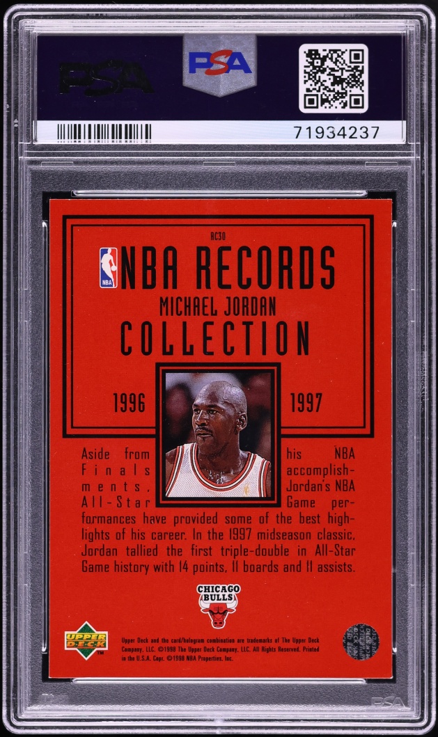 1997 Upper Deck Records Collection Michael Jordan #RC30 PSA 8 NM-MT