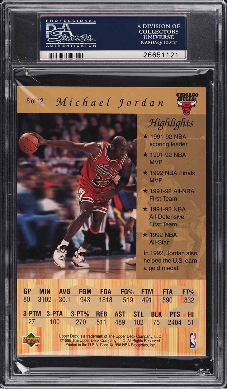 1998 Upper Deck Gatorade Michael Jordan #8 PSA 9 MINT