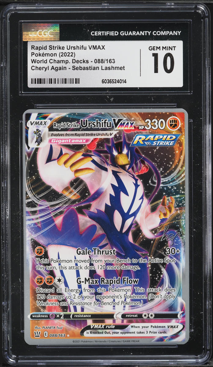 2022 Pokemon SWSH World Championships Decks Rapid Strike Urshifu VMAX #88 CGC 10 GEM MINT