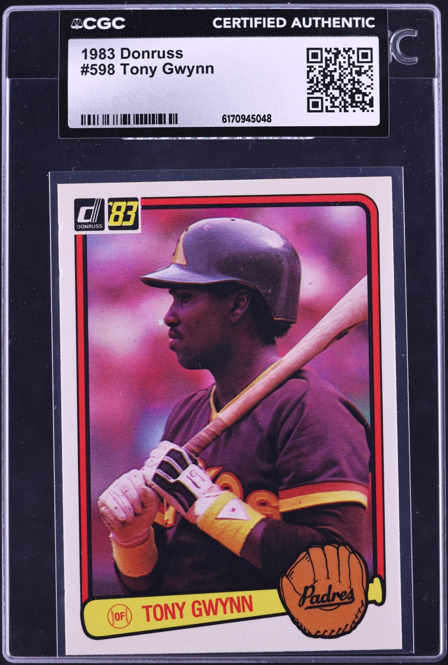 1983 Donruss Tony Gwynn ROOKIE #598 CGC AUTH