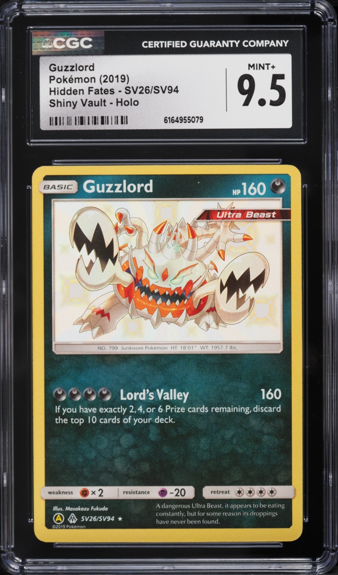 2019 Pokemon Sun & Moon Hidden Fates Shiny Guzzlord #SV26 CGC 9.5 MINT+