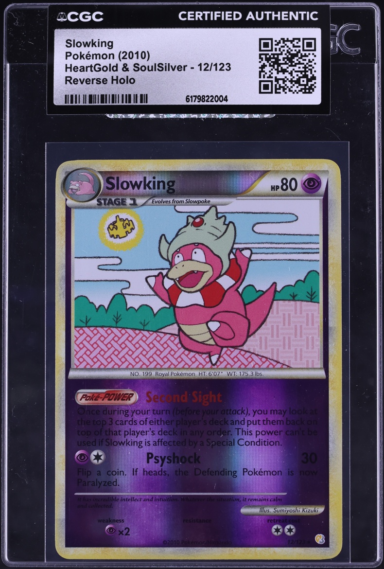 2010 Pokemon HeartGold & SoulSilver Reverse Holo Slowking #12 CGC AUTH