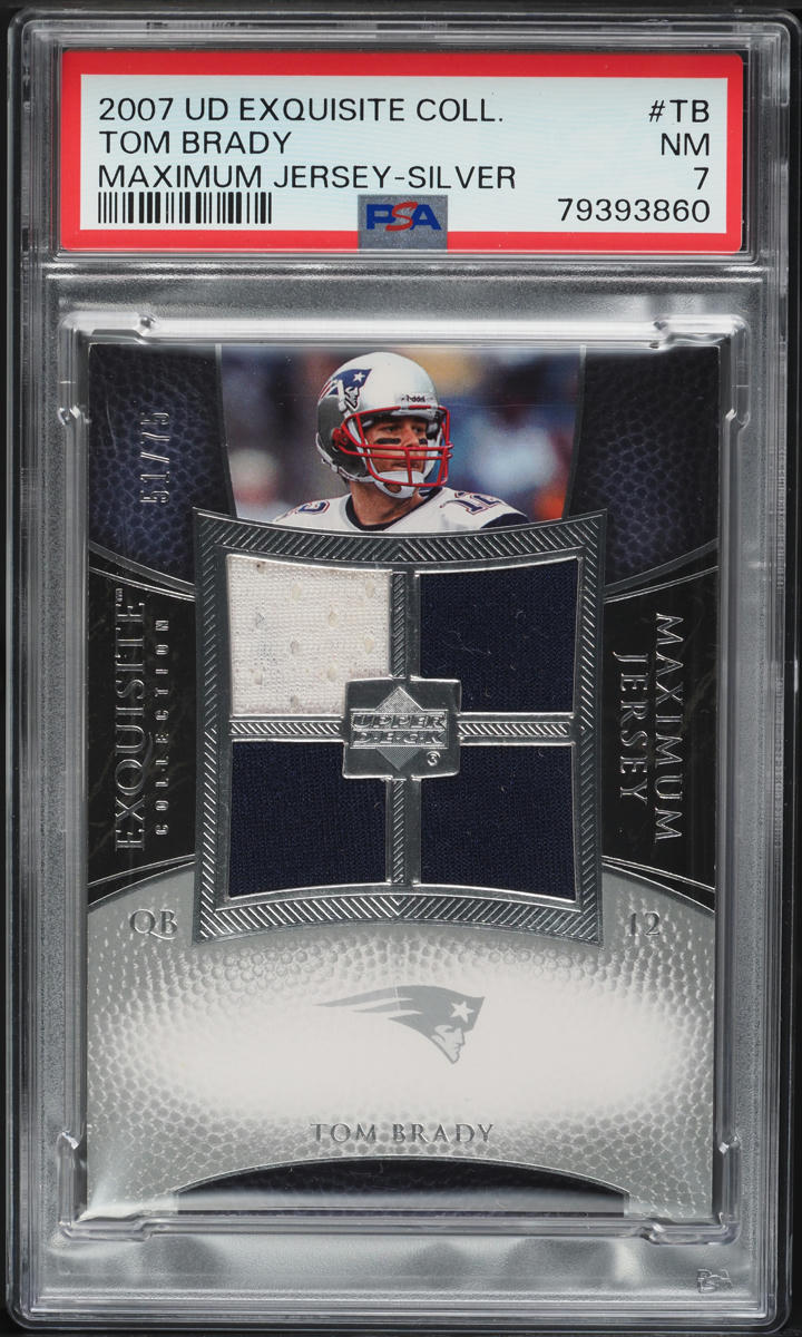 2007 Exquisite Collection Maximum Silver Tom Brady PATCH /75 #XXL-TB PSA 7 NRMT - Photo 1