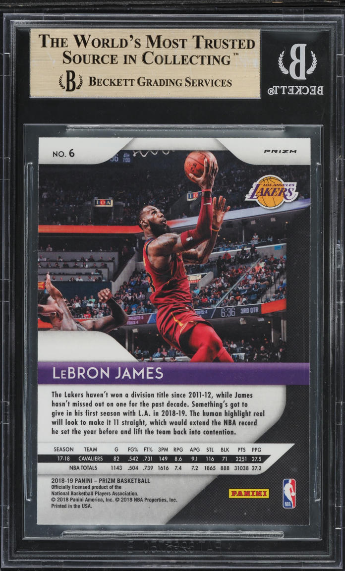 2018 Panini Prizm Silver LeBron James #6 BGS 9.5 GEM MINT on