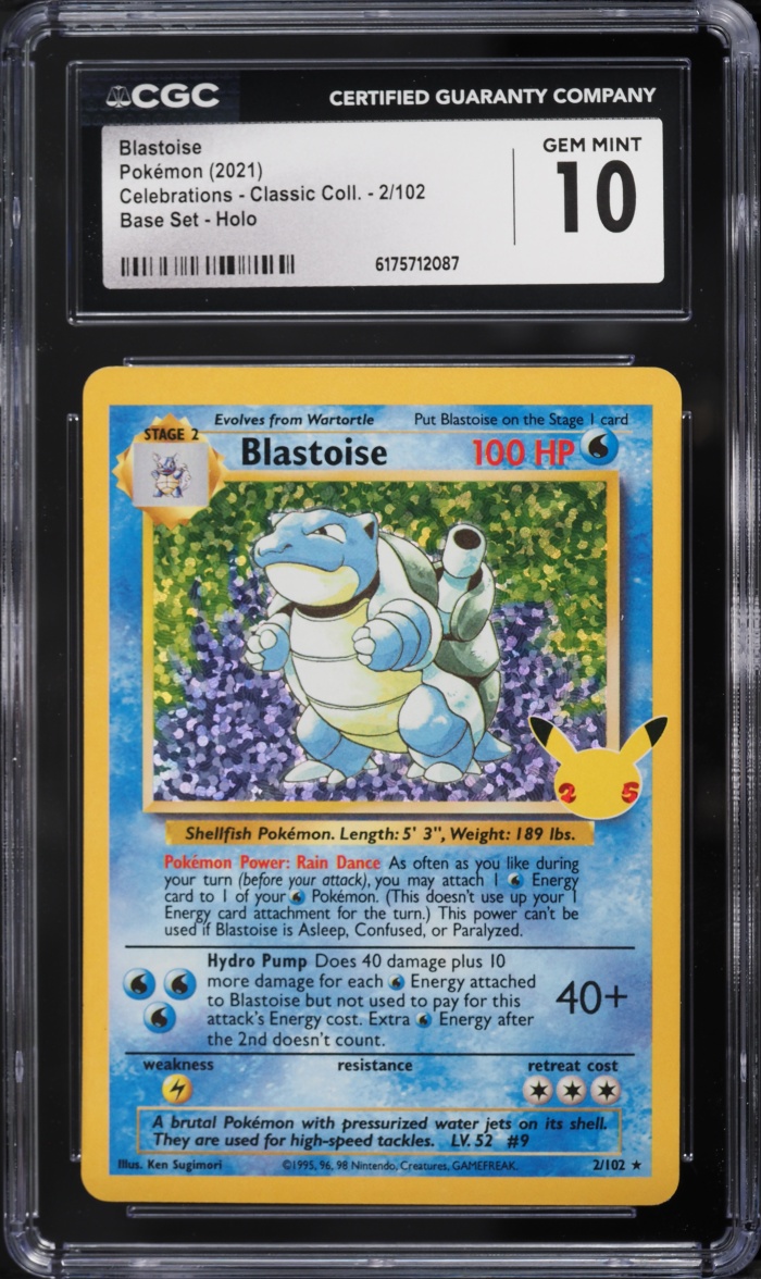 2021 Pokemon Sword & Shield Celebrations Classic Collection Holo Blastoise #2 CGC 10 GEM MINT