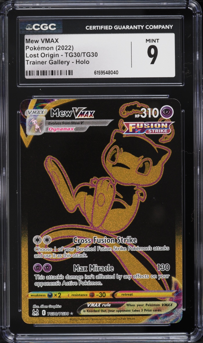 2022 Pokemon Sword & Shield Lost Origin Full Art Mew VMAX #TG30 CGC 9 MINT
