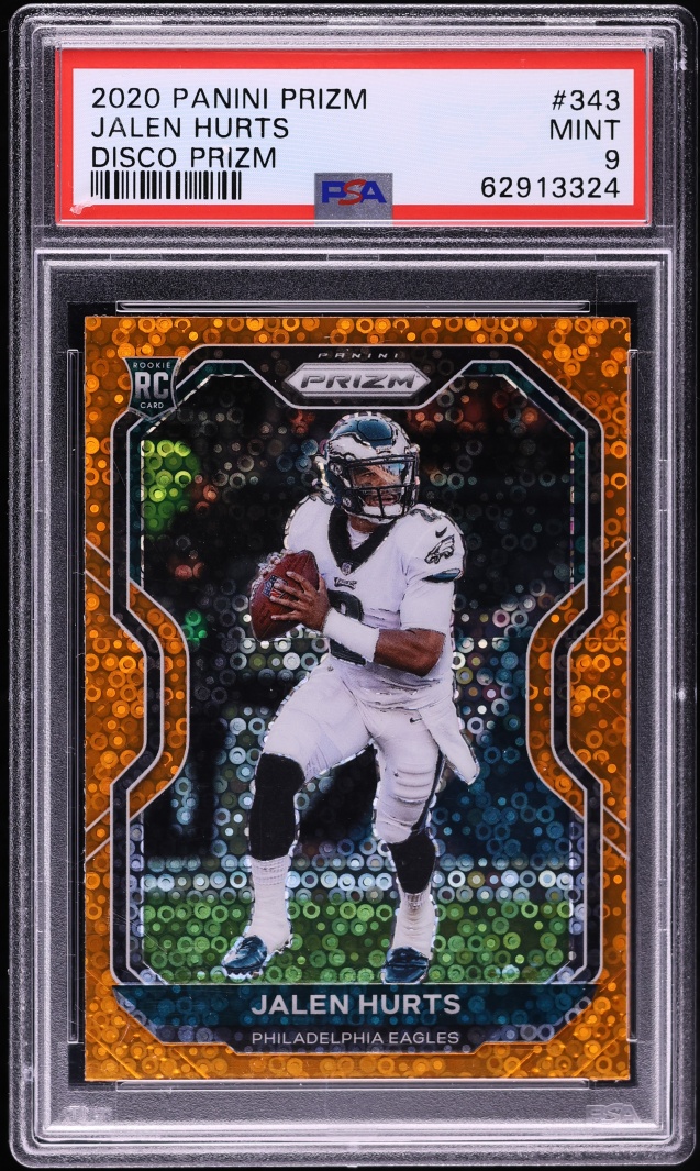 2020 Panini Prizm Disco Jalen Hurts ROOKIE #343 PSA 9 MINT