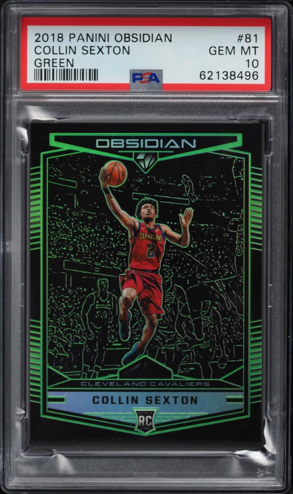 2018 Panini Obsidian Green Collin Sexton ROOKIE /15 #81 PSA 10 GEM MINT