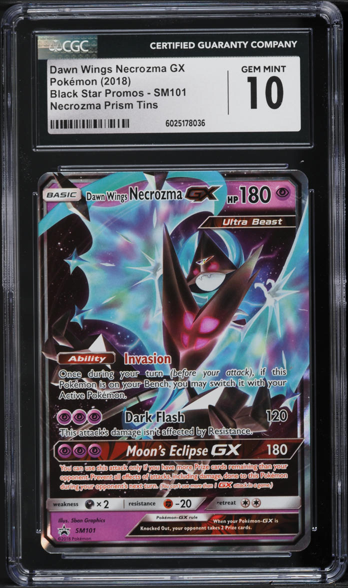 2018 Pokemon SM Black Star Promo Dawn Wings Necrozma GX #SM101 CGC 10 GEM MINT